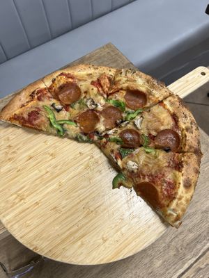   at Meek's Vegan Pizza in Houston