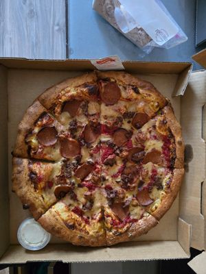 Meat Lovers at Meek's Vegan Pizza in Houston