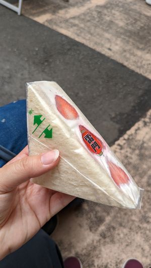 Fruit sando at Hatoya's Vegan Fruit Sandwiches in Tokyo