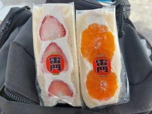 Both sandwiches at Hatoya's Vegan Fruit Sandwiches in Tokyo