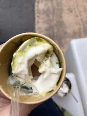 Empty heart ice cream  at Hatoya's Vegan Fruit Sandwiches in Tokyo