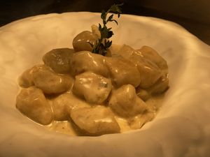 Gnocchi fatti in casa al Girgonzola  at Isolino Ristorante Wine Bar in Locarno