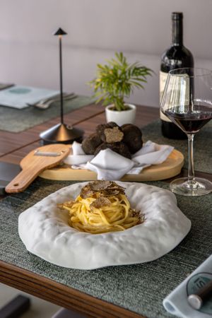 Tagliolini freschi al tartufo stagionale tutto l'anno at Isolino Ristorante Wine Bar in Locarno