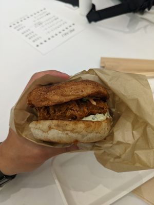 Soy Chicken Burger at Righteous Burger in Tokyo