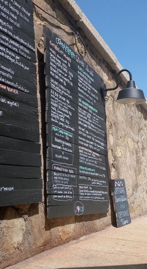 menu at Completement Givrés in Corsica