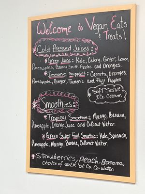 Juices and smoothies at Vegan Eats and Treats Cafe in Glen Rock