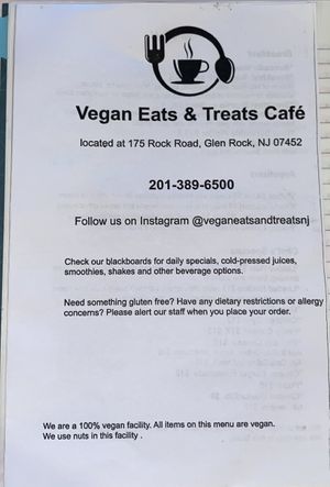   at Vegan Eats and Treats Cafe in Glen Rock