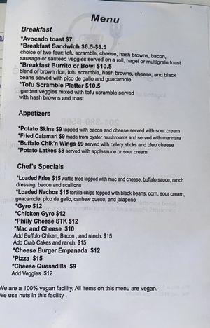   at Vegan Eats and Treats Cafe in Glen Rock