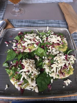 Avocado smoked tofu tacos at Il Calcio in Bucharest