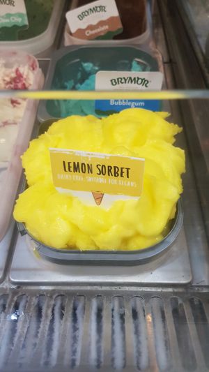 Lemon sorbet at Browns in Whitby