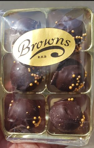 Chocolate and orange truffles (vg) at Browns in Whitby