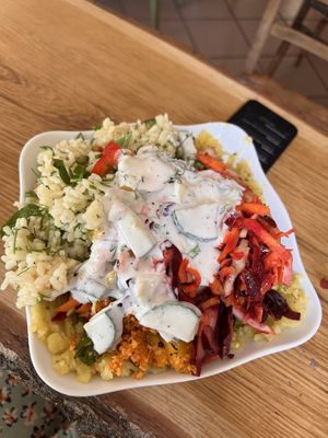 kumpir with salads  at Kiez Vegan - Körtestraße in Berlin