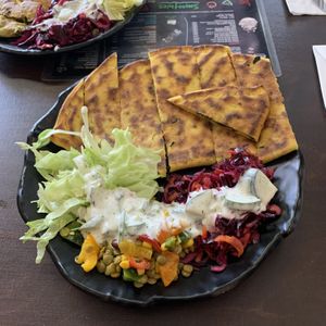 Gözleme with salad  at Kiez Vegan - Körtestraße in Berlin