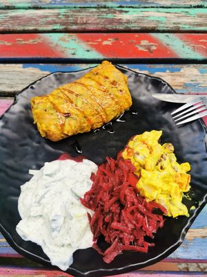 Veggie crepe with three salads (11,50€) at Kiez Vegan - Körtestraße in Berlin