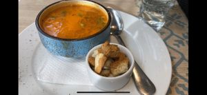 Cream bean soup  at La plăcinte in Bucharest