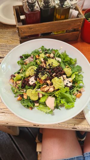 Vegan salad with tofu, avocado creme, nuts.. at Gostilnica Pizzeria Gust in Izola