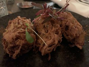 Onion and samphire bhaji #Veganuary at Khai Khai in Newcastle Upon Tyne