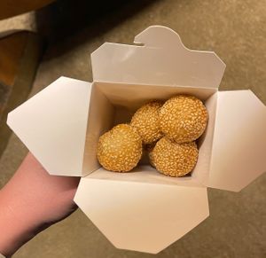 sesame balls (Mama Made Thai)  at Liberty Public Market in San Diego
