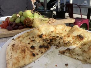 Garlic flatbread   at Garage Buona Forchetta in Coronado