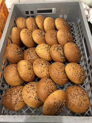 Fresh buns  at Wegaholik in Warsaw