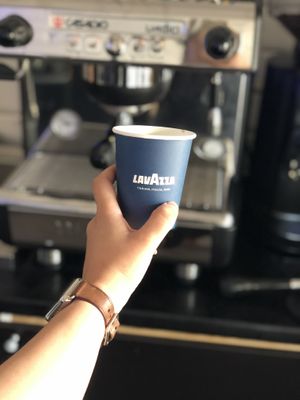 Lavazza coffee with oat milk  at Wegaholik in Warsaw