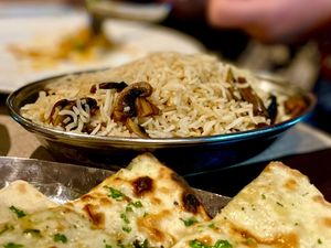 Arroz de Cogumelos (Mushroom Fried Rice) €4  at Clay Oven in Albufeira