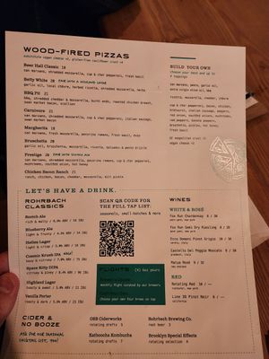 I forgot to take a picture of the other side of the menu at Rohrbach Brewing Co in Rochester