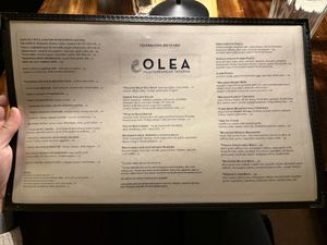 Menu  at Olea Mediterranean Taverna in Brooklyn