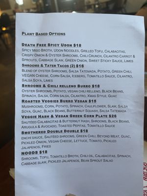 The menu today!  at El Torero in Tucson