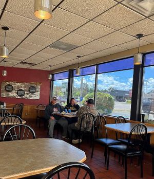 Window view at Keith's Pizza in Bemidji