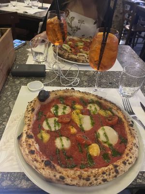 Pizza and Aperol - Both were very delicious 😃  at Organic Pizza & Food in Milan