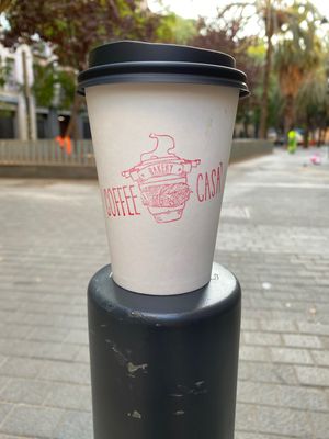 To go Becher at Coffee Casa in Barcelona
