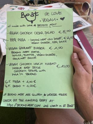 New vegan menu  at Beat in Tenerife