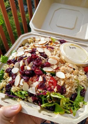 Cran-almond salad with hunny mustard. at Wildflower Vegan Café in Millville