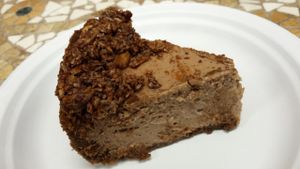 chocolate almond cheesecake at Wildflower Vegan Café in Millville