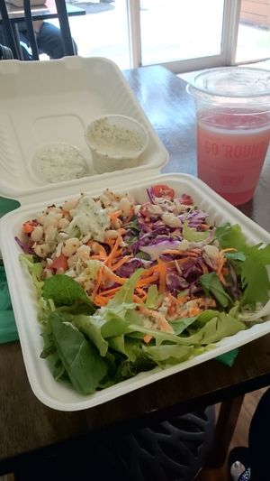 Ranch salad & watermelon lemonade.  at Wildflower Vegan Café in Millville
