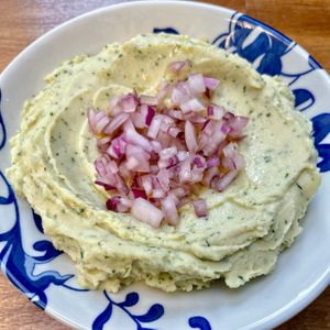 "Fava" Mashed Broad Beans
Broad beans, red onion, dill (Vegan)  at Nevale Mutfak in Istanbul