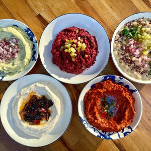 Meze varieties at Nevale Mutfak in Istanbul
