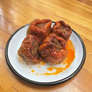 Stuffed Sundried Pepper
Dried pepper, chickpeas, rice, bulghur and pomegranate syrup at Nevale Mutfak in Istanbul