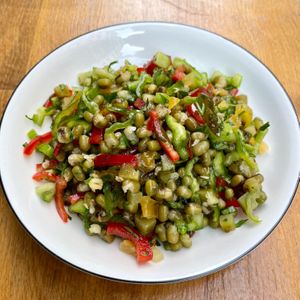 Mung Bean Salad
Peppers, cucumber, pickles, dried apricots, fresh herbs at Nevale Mutfak in Istanbul