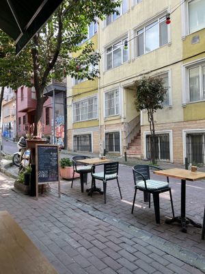 Outside seating  at Nevale Mutfak in Istanbul