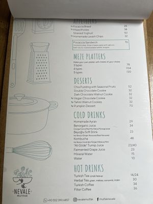 Menu  at Nevale Mutfak in Istanbul