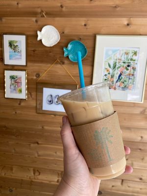 Iced coffee at The Prickly Palm in Cedar Key