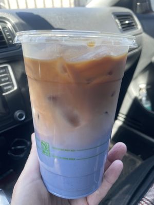 Ube latte   at Steep Tea Company in Phoenix