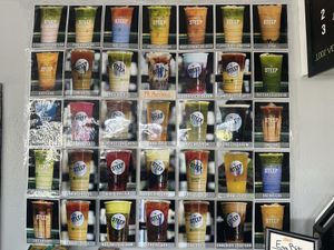 Many drink options - a visual menu  at Steep Tea Company in Phoenix