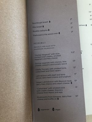 Menu  at Ergon Agora in Thessaloniki