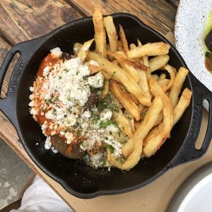 Falafel, fries, vegan feta   at Ergon Agora in Thessaloniki