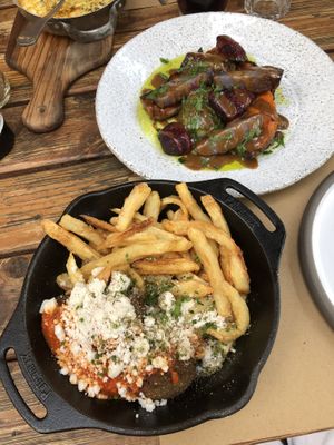 Full vegan table  at Ergon Agora in Thessaloniki