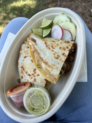 Chorizo and papas quesadilla ($10)  at Calaveritas in Atlanta