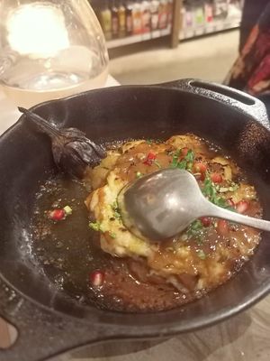 Eggplant with tahini at Ergon Agora in Thessaloniki